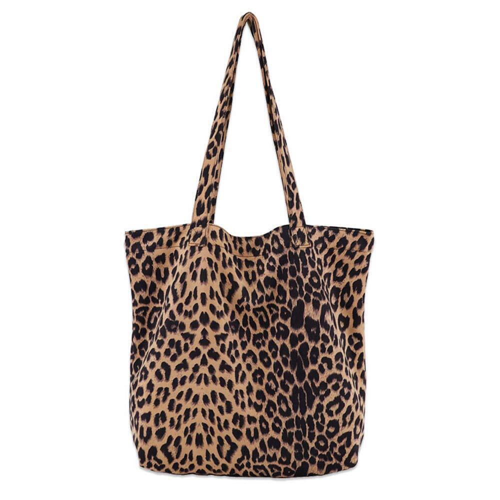 9621 Leopard Shoulder Bag Soft Large Tote Purse Handbag Travel Satchel